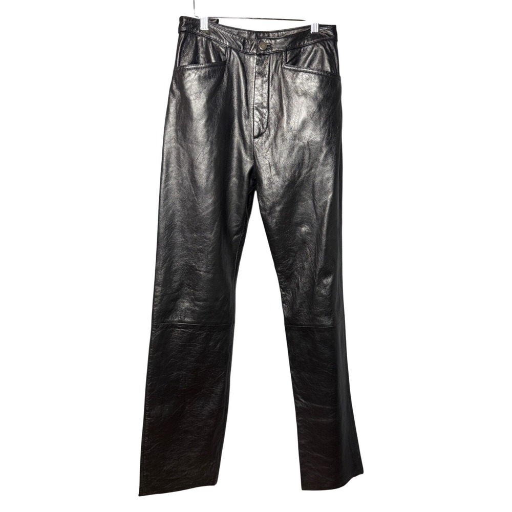 Vintage Wilsons Leather Pants Women 6 Black High Rise Gorpcore Biker Moto Matrix